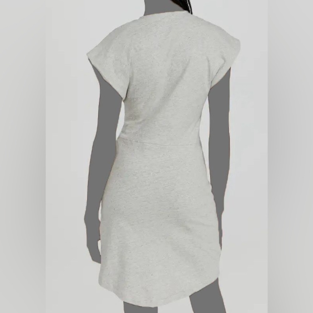 Iro Gray Solid Tizana Sleeveless V-Neck Mini Dress - image 4